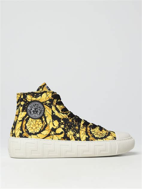 scarpe uomo versace sneakers|versace zipped high top sneakers.